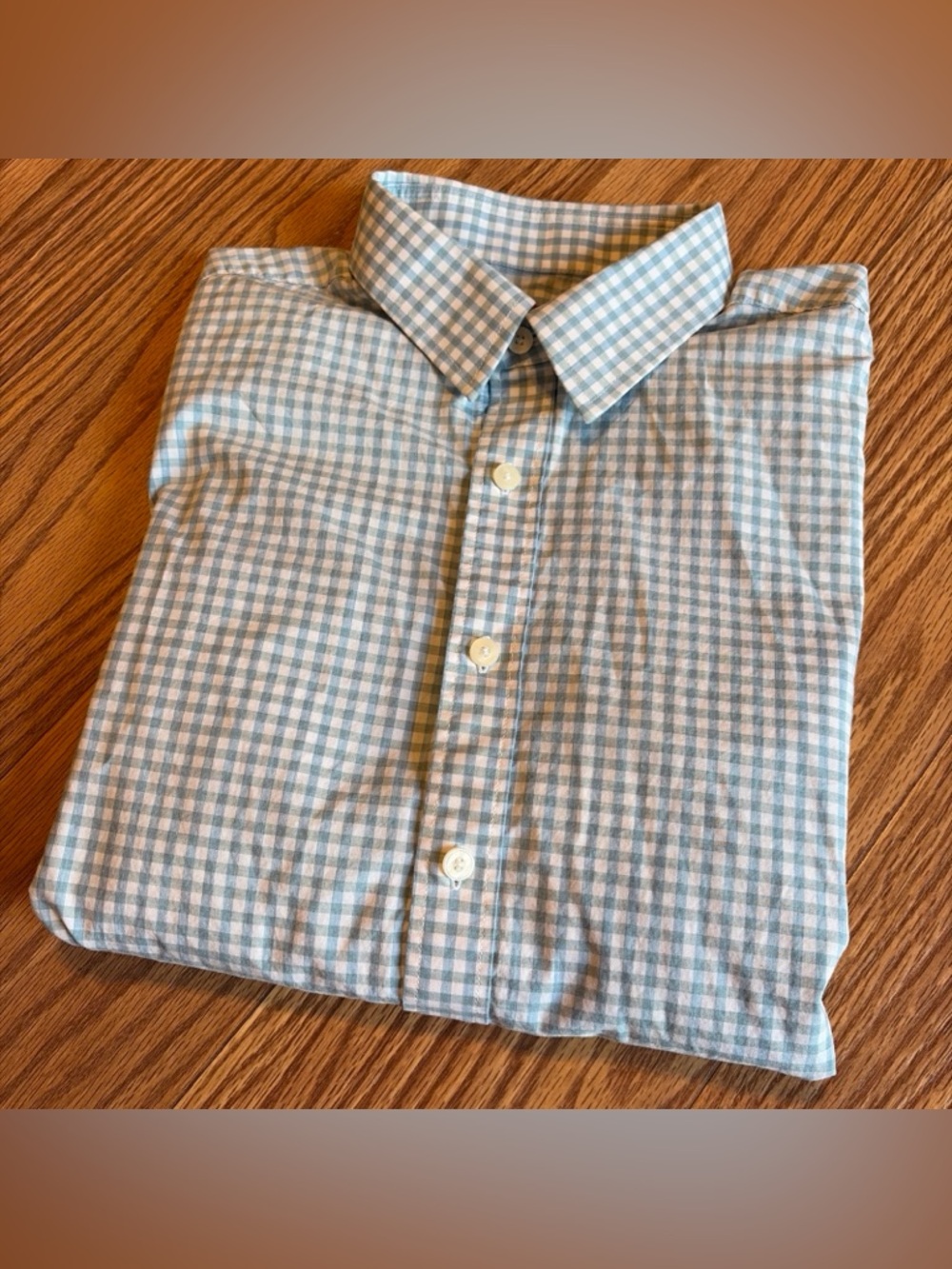 UNTUCKit Regular Fit Blue Gingham Check Plaid Long Sleeve Shirt Size Medium